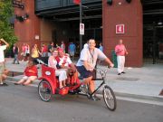 pedicab ride happy people