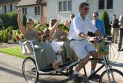 pedicabs wedding bridesmaids