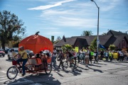 pumpkin pedicab at a festival event