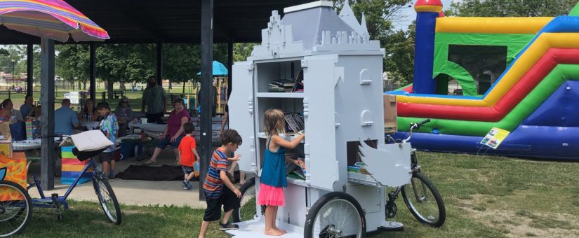 The Flying Castle: Pedicab Transformed into a Bicycle Bookery!