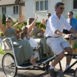 pedicabs wedding bridesmaids
