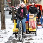 winter pedicab ride in the snow